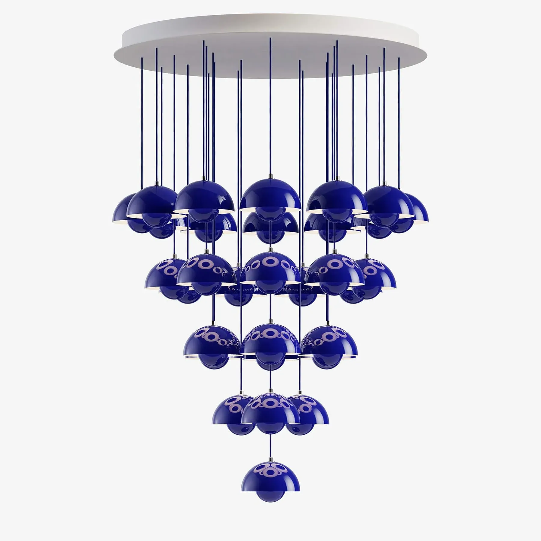 31-Shade Flowerpot Chandelier - Cobalt Blue image
