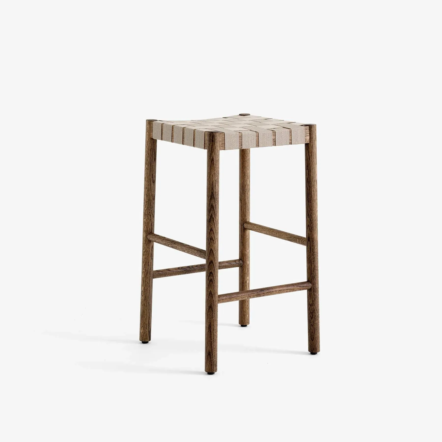 66cm Bar Stool with Webbing - Oak