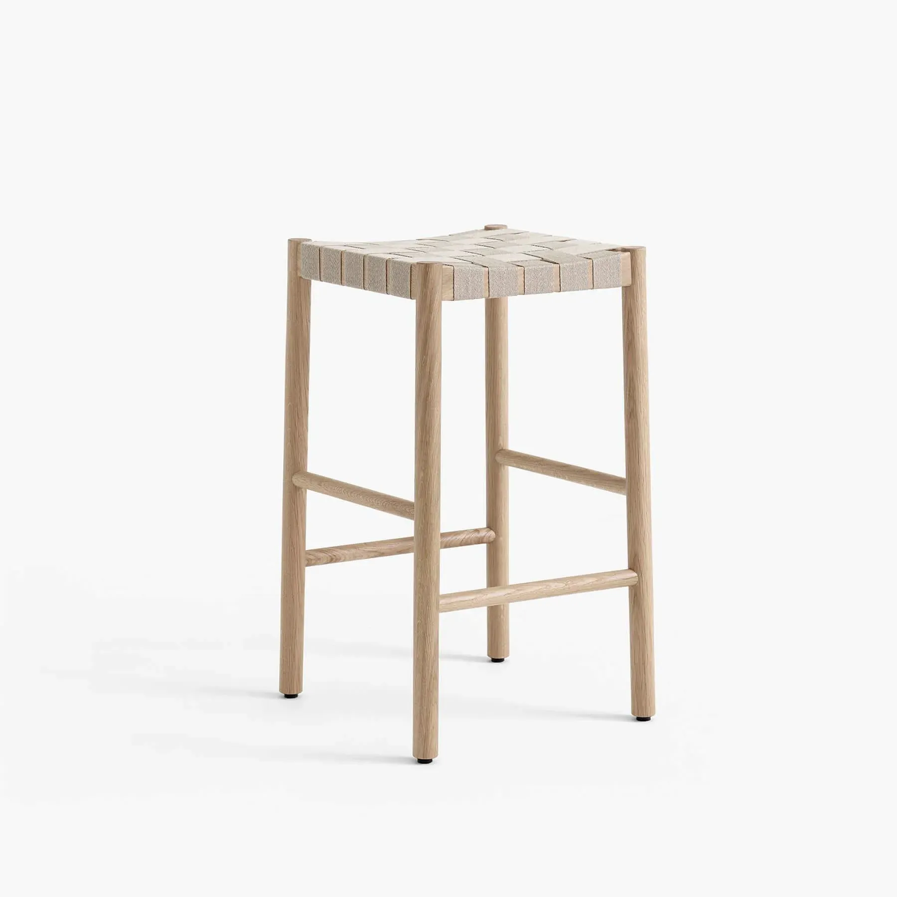 66cm Bar Stool with Webbing - Oak image