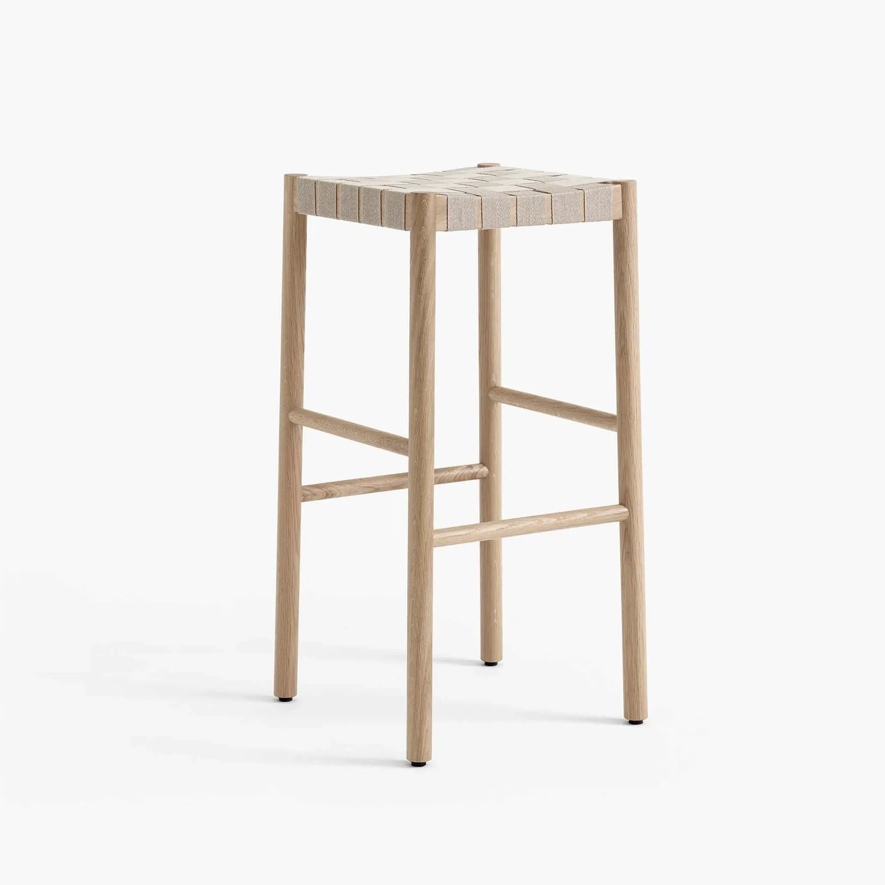76cm Bar Stool with Webbing - Oak