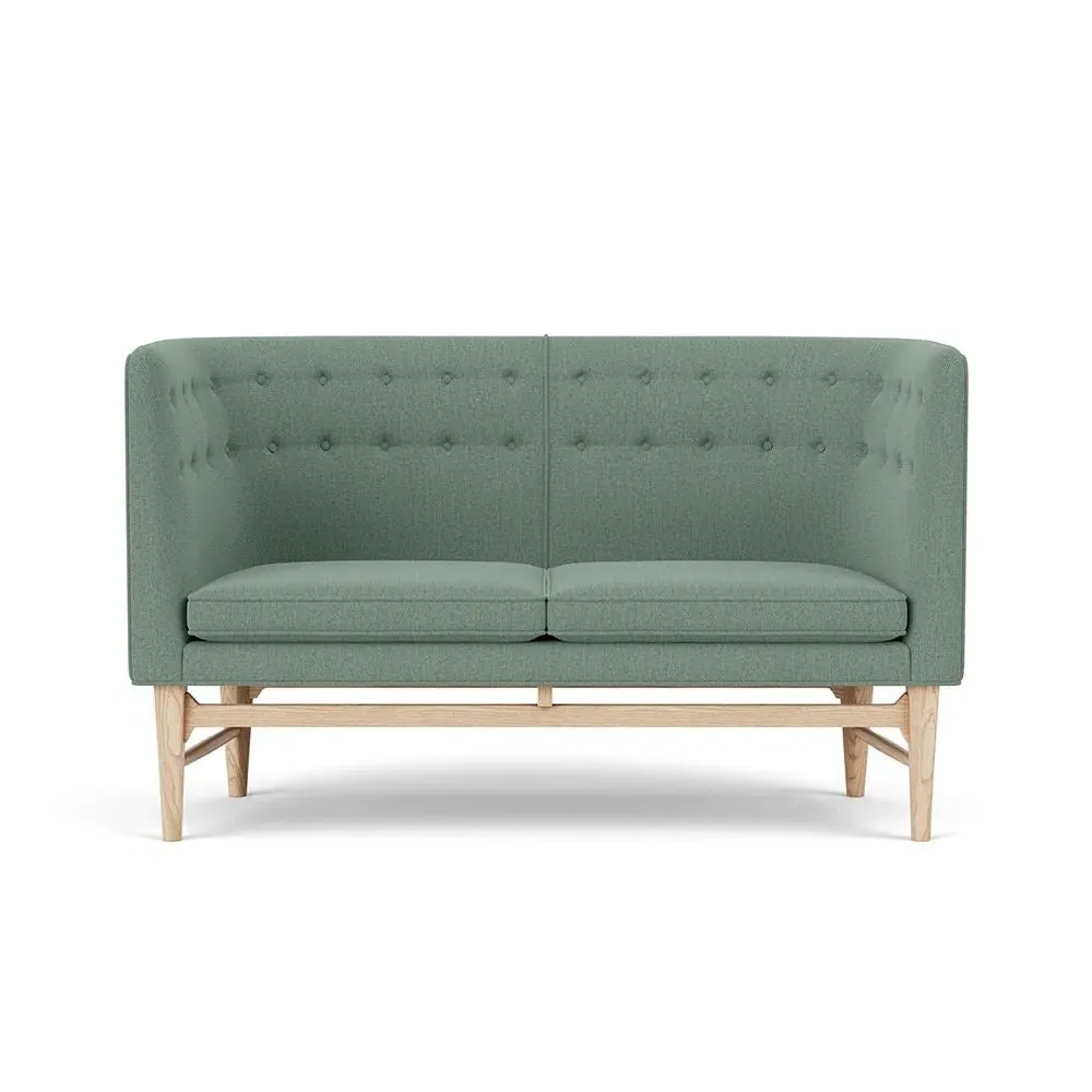 AJ6 Mayor 2-Seater Sofa - Karakorum, Black Lacquered Oak