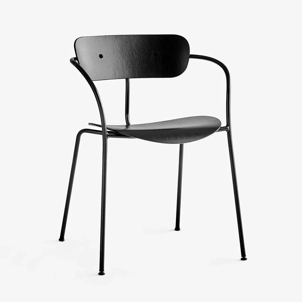 Armchair Dining Chair Stackable - Black Oak image