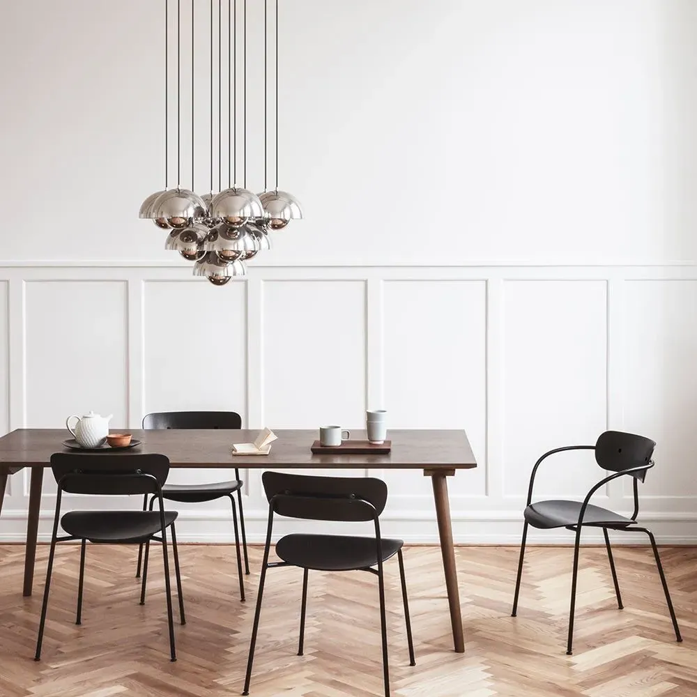 Armchair Dining Chair Stackable - Oak Wood