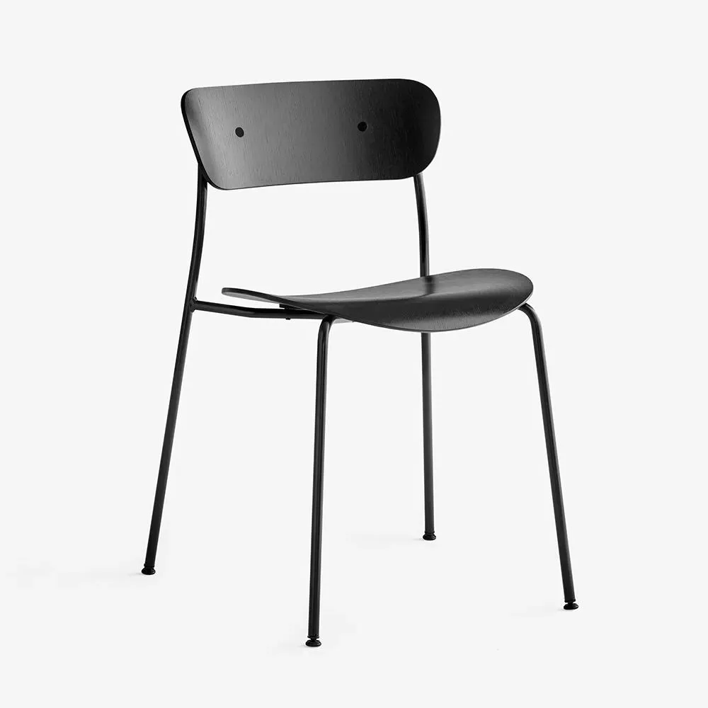Armless Dining Chair - Black, Lacquered Oak image