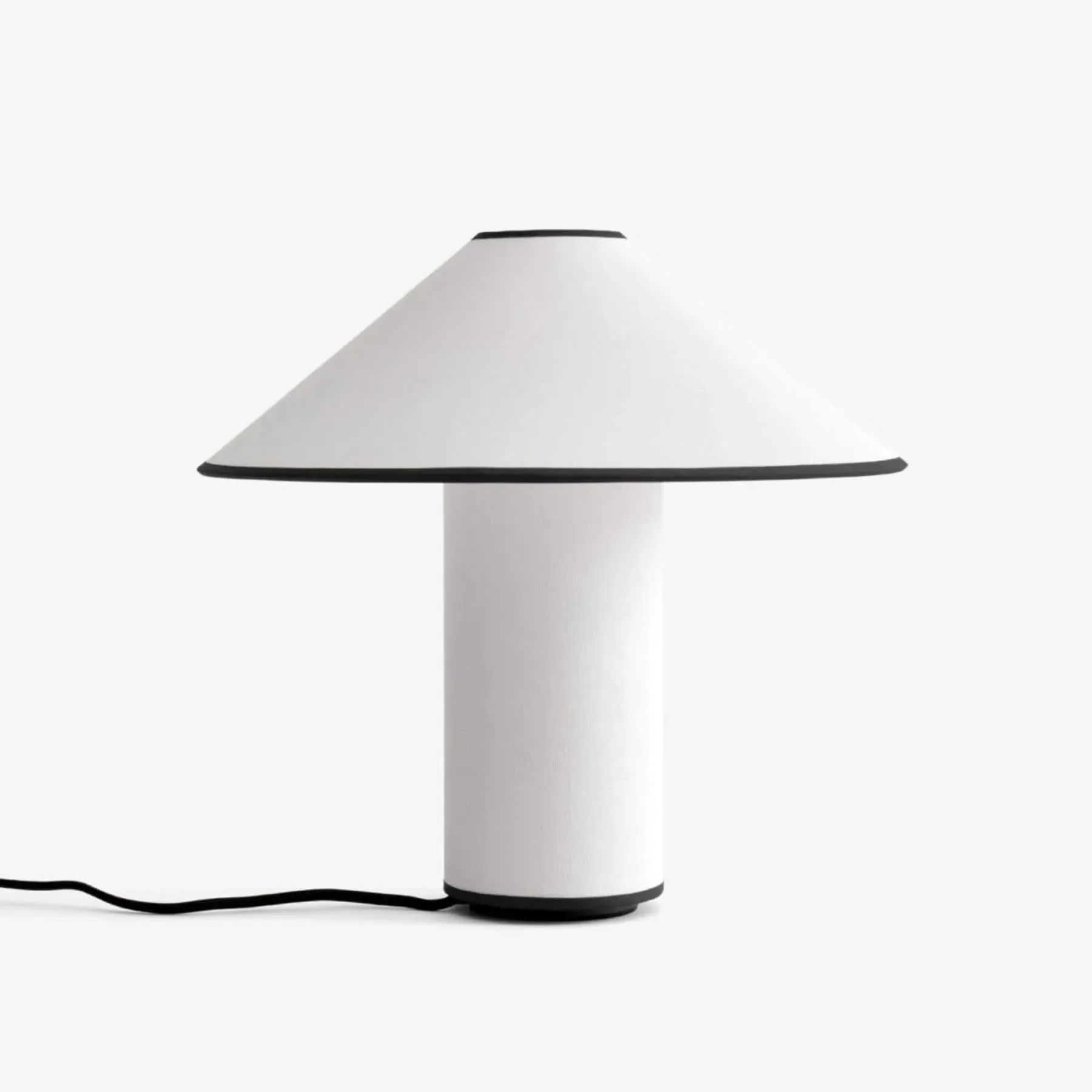 ATD6 Colette Table Lamp - White and Black, Cotton-Linen image