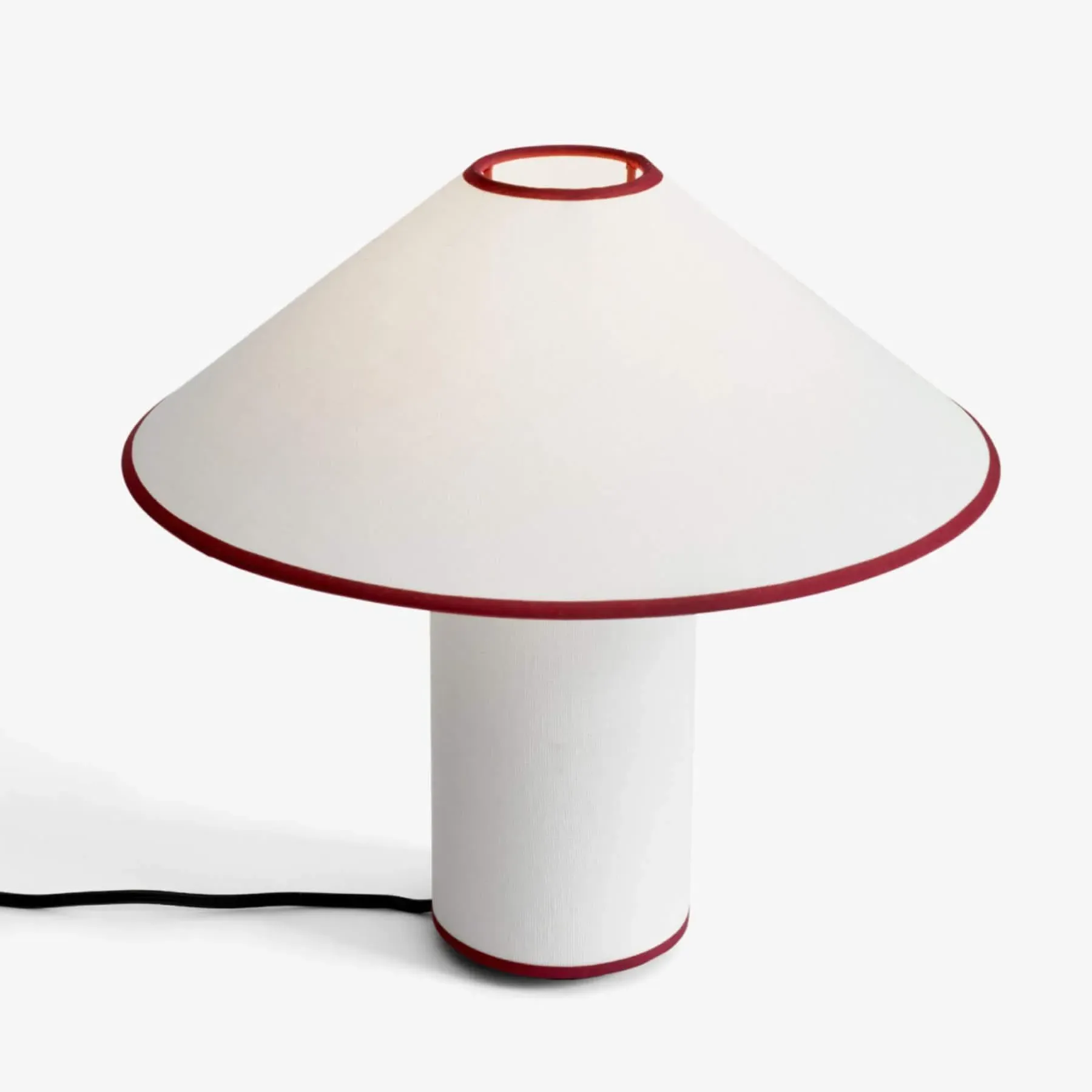 ATD6 Colette Table Lamp - White and Merlot, Cotton-Linen