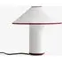 ATD6 Colette Table Lamp - White and Merlot, Cotton-Linen