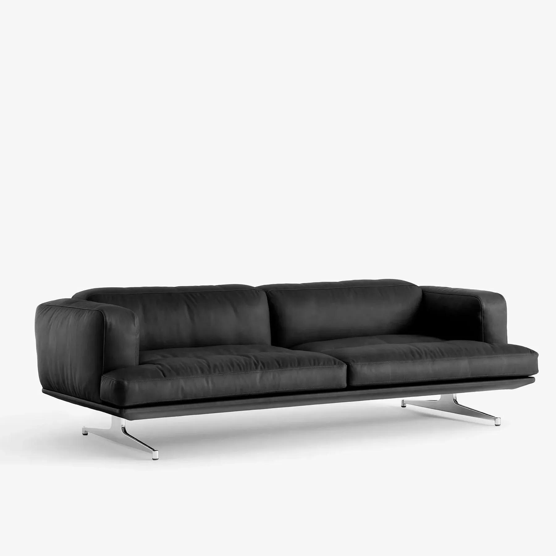 AV23 Inland 3-Seater Sofa - Black, Aniline Leather