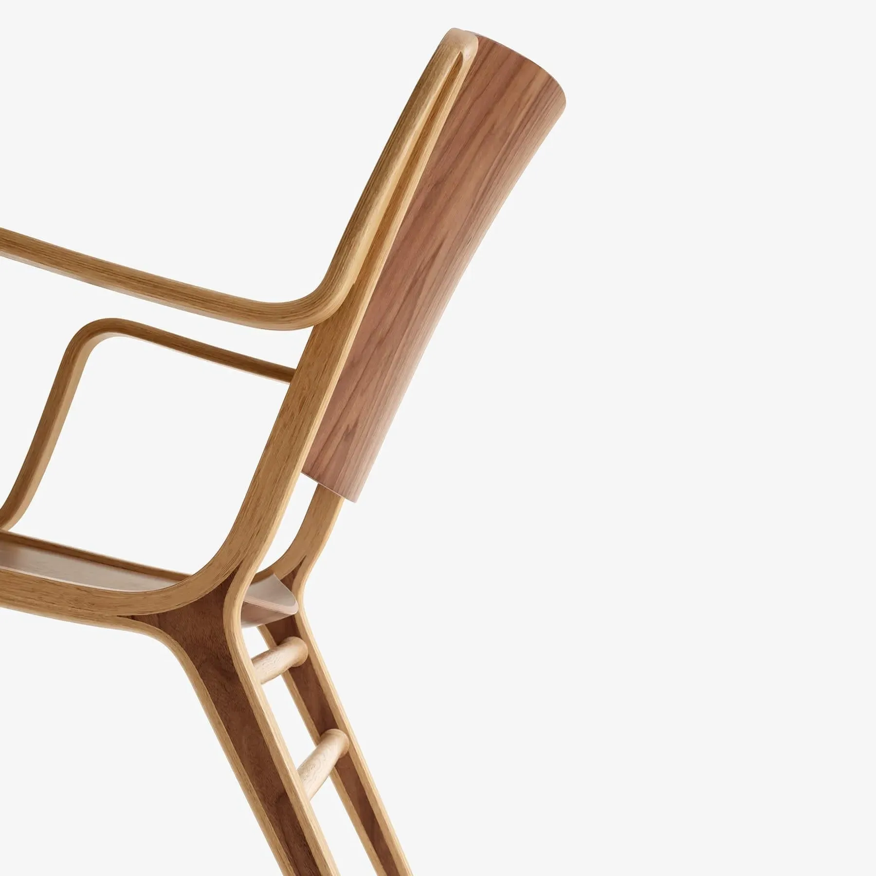 AX Lounge Chair with Armrests - Oak, Plywood