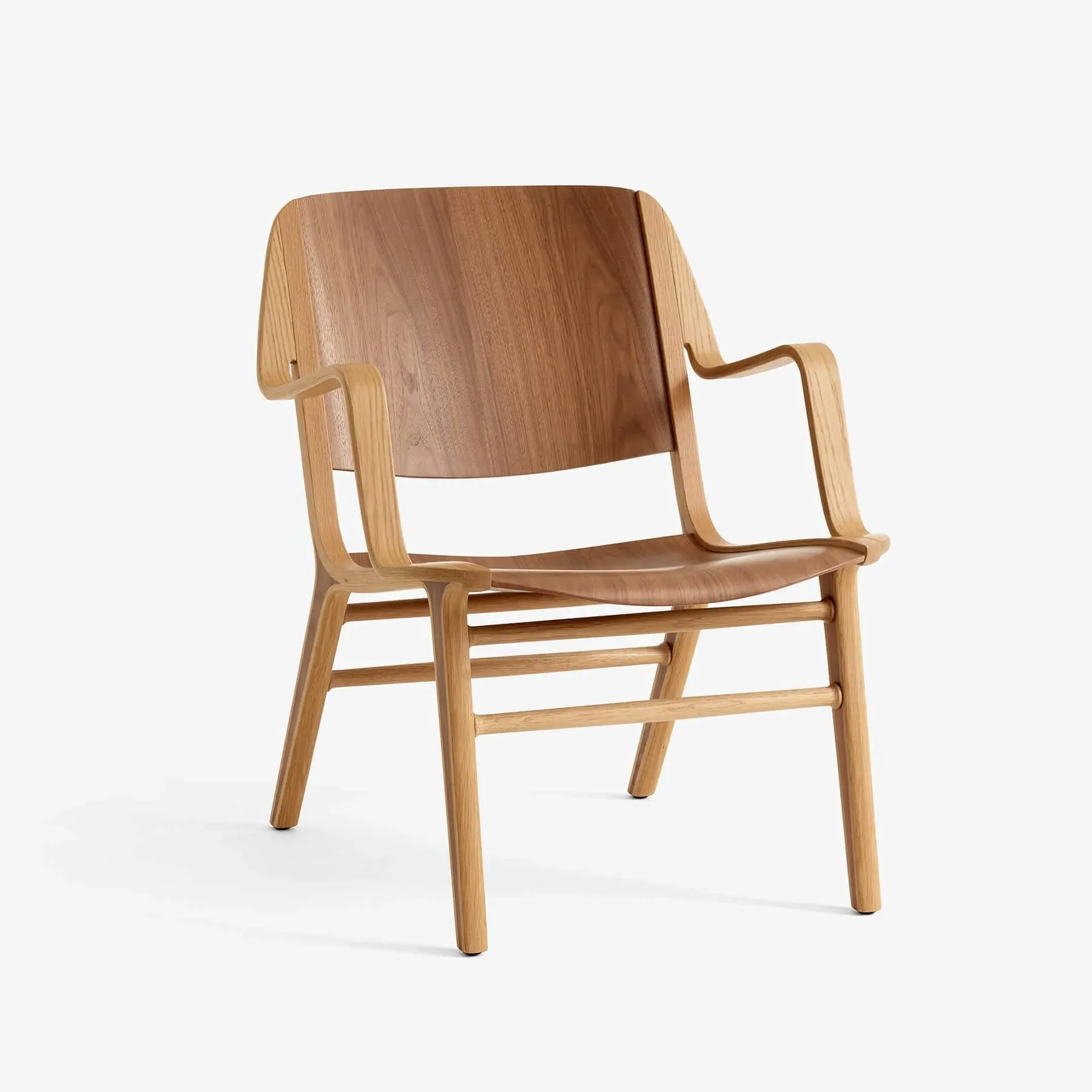 AX Lounge Chair with Armrests - Oak, Plywood
