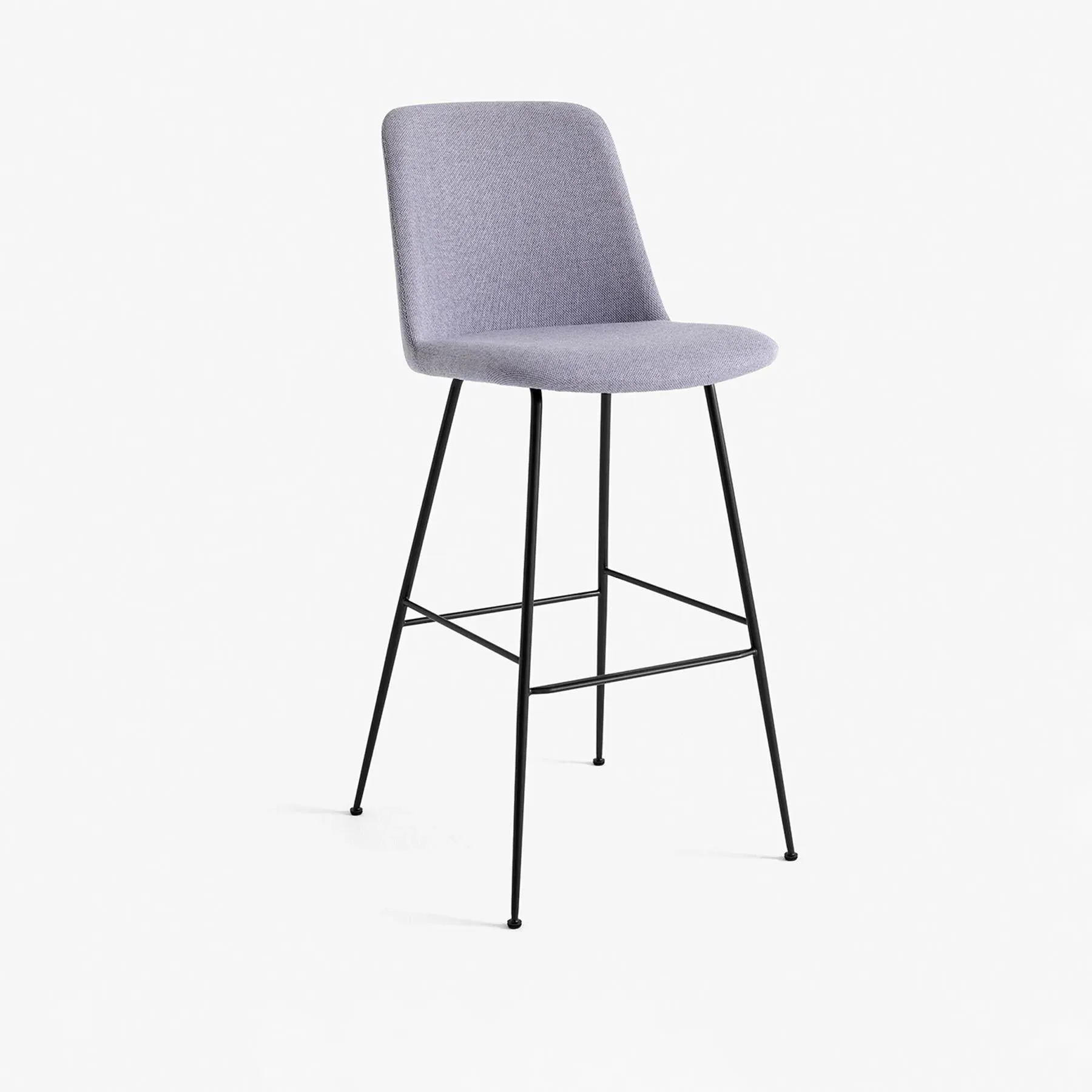 Bar Height Stool Upholstered - Black Steel image