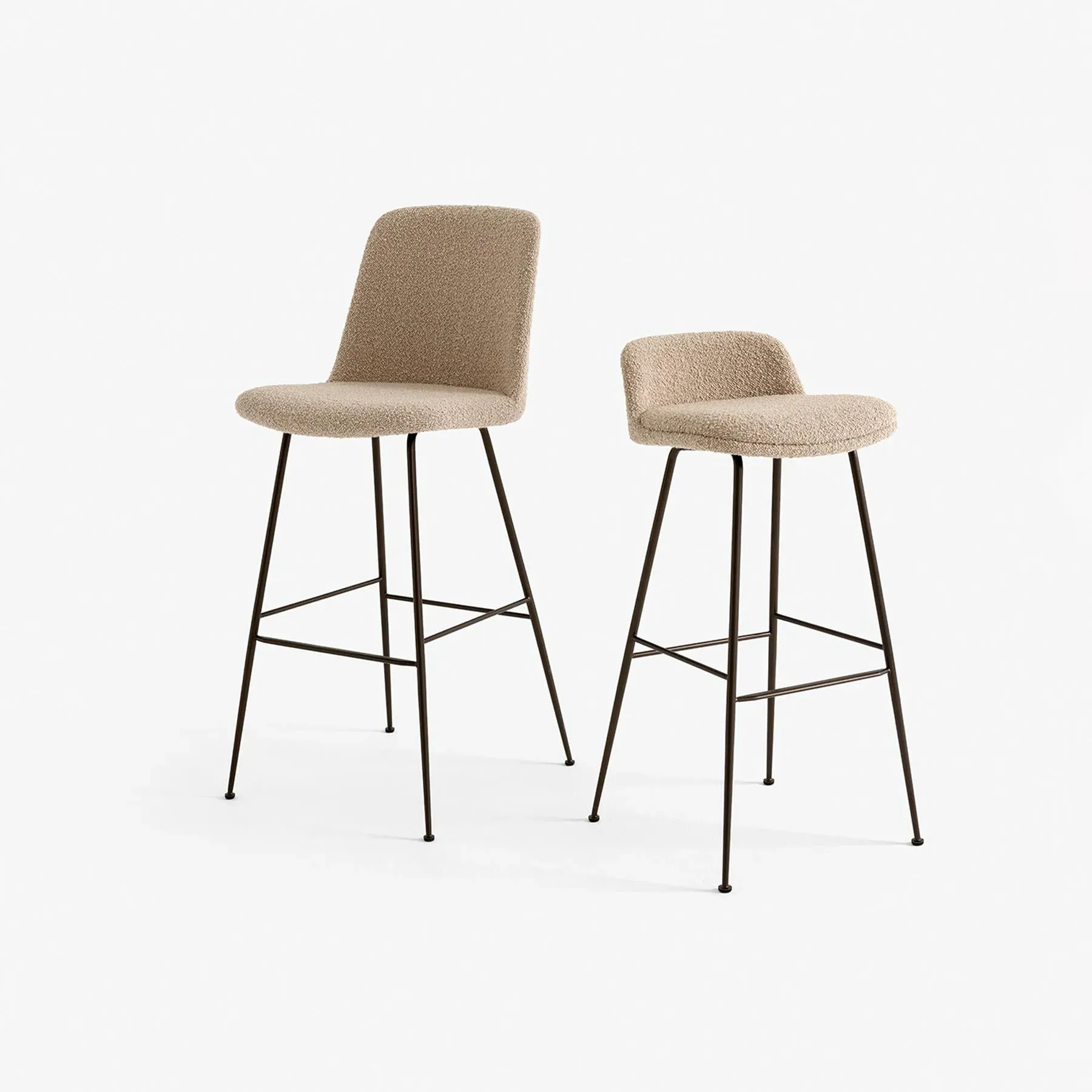 Bar Height Stool Upholstered - Bronzed Steel