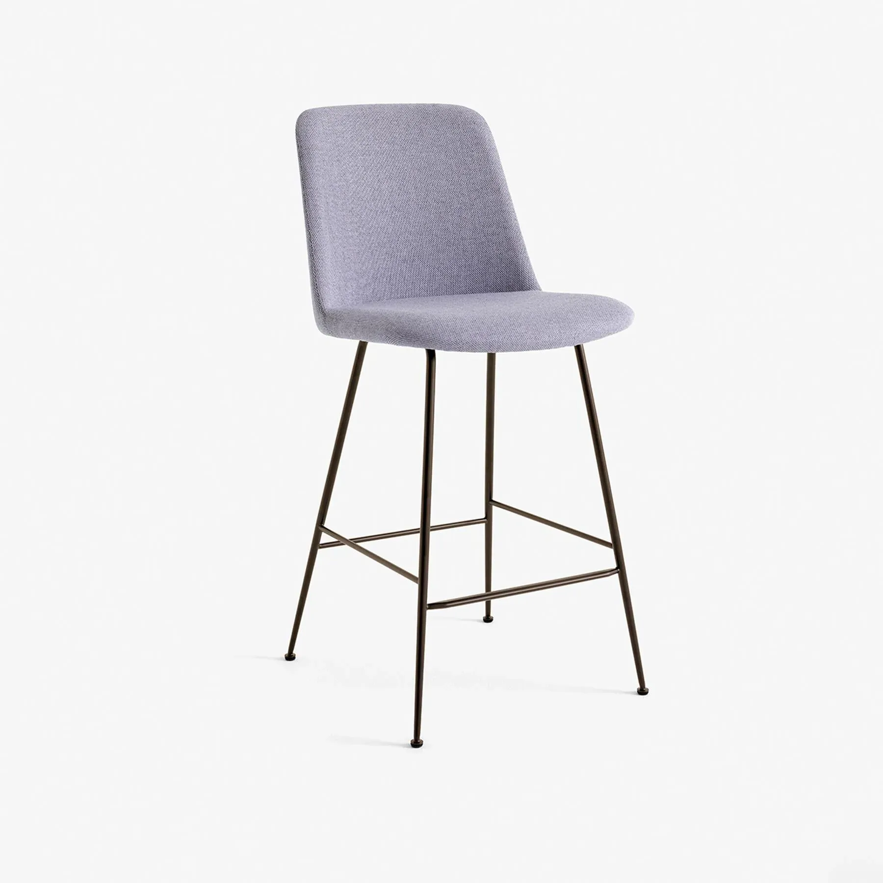 Bar Height Stool Upholstered - Bronzed Steel