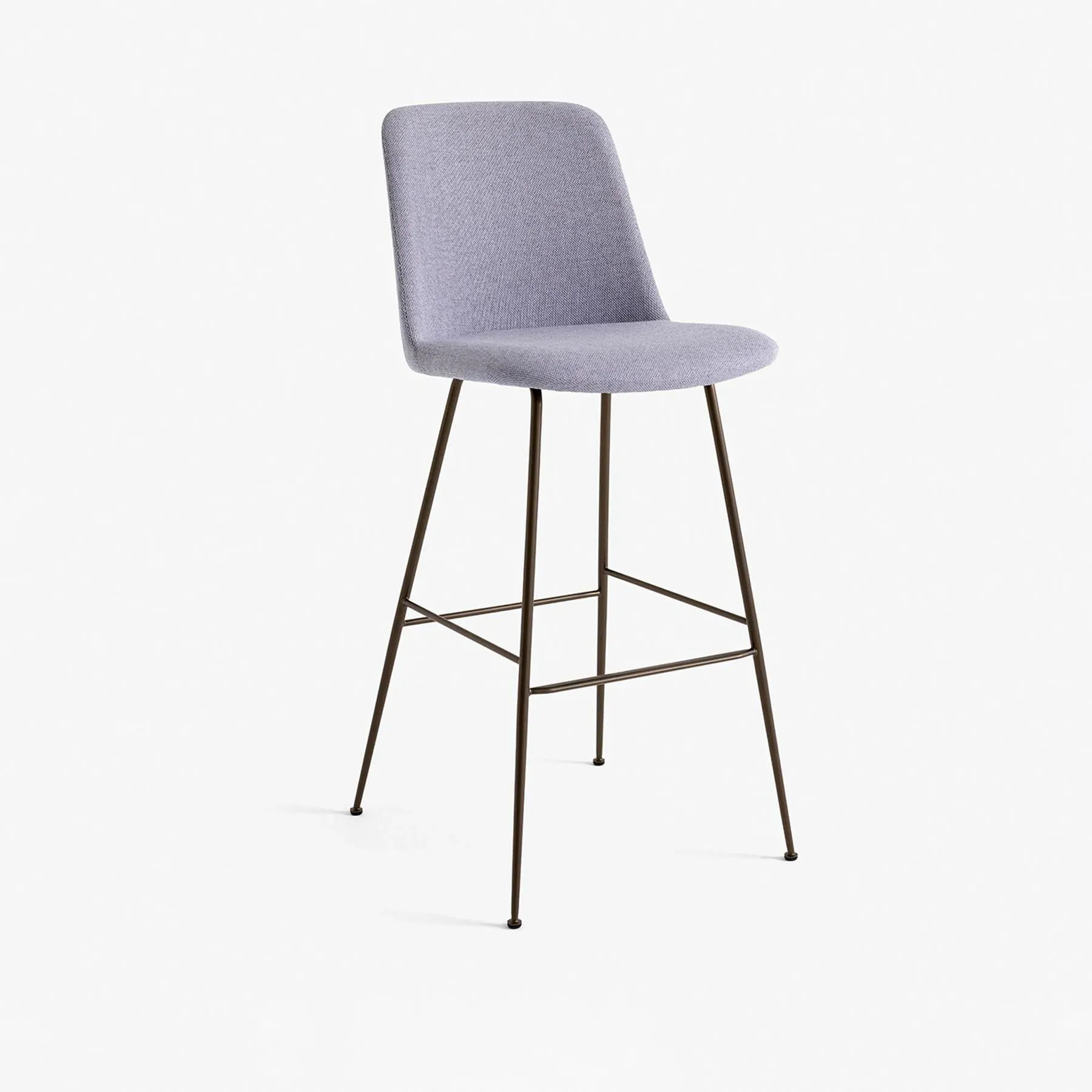 Bar Height Stool Upholstered - Bronzed Steel