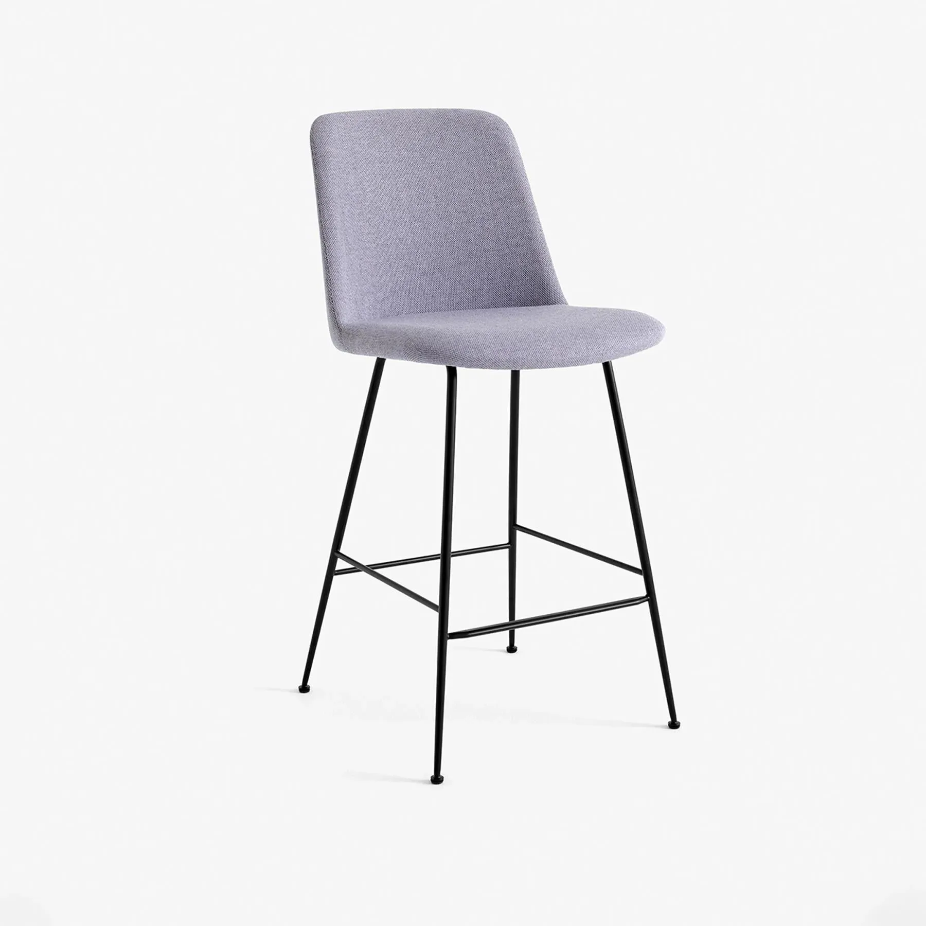Bar Height Stool Upholstered - Grey, Steel