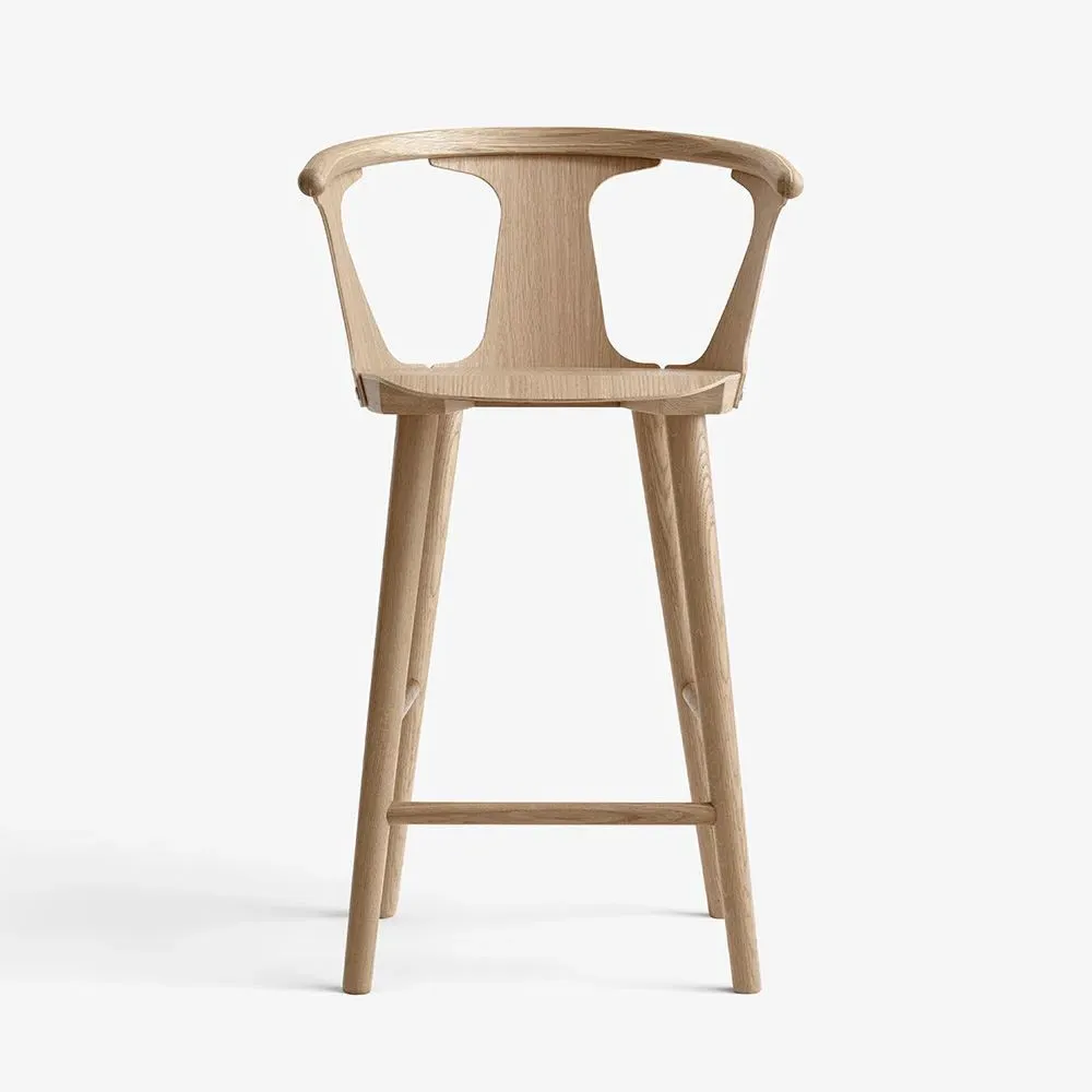 Bar Stool 75cm Height - Black Lacquered Oak