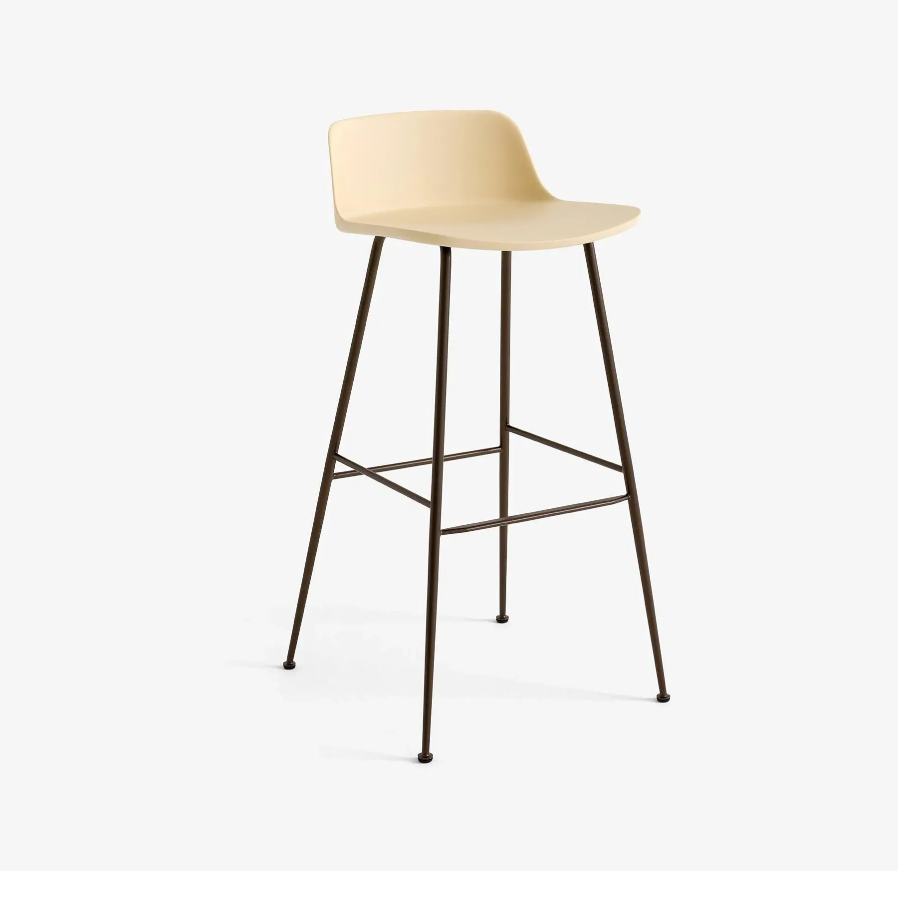 Bar Stool with Shell Seat - Beige, Recycled Plastic