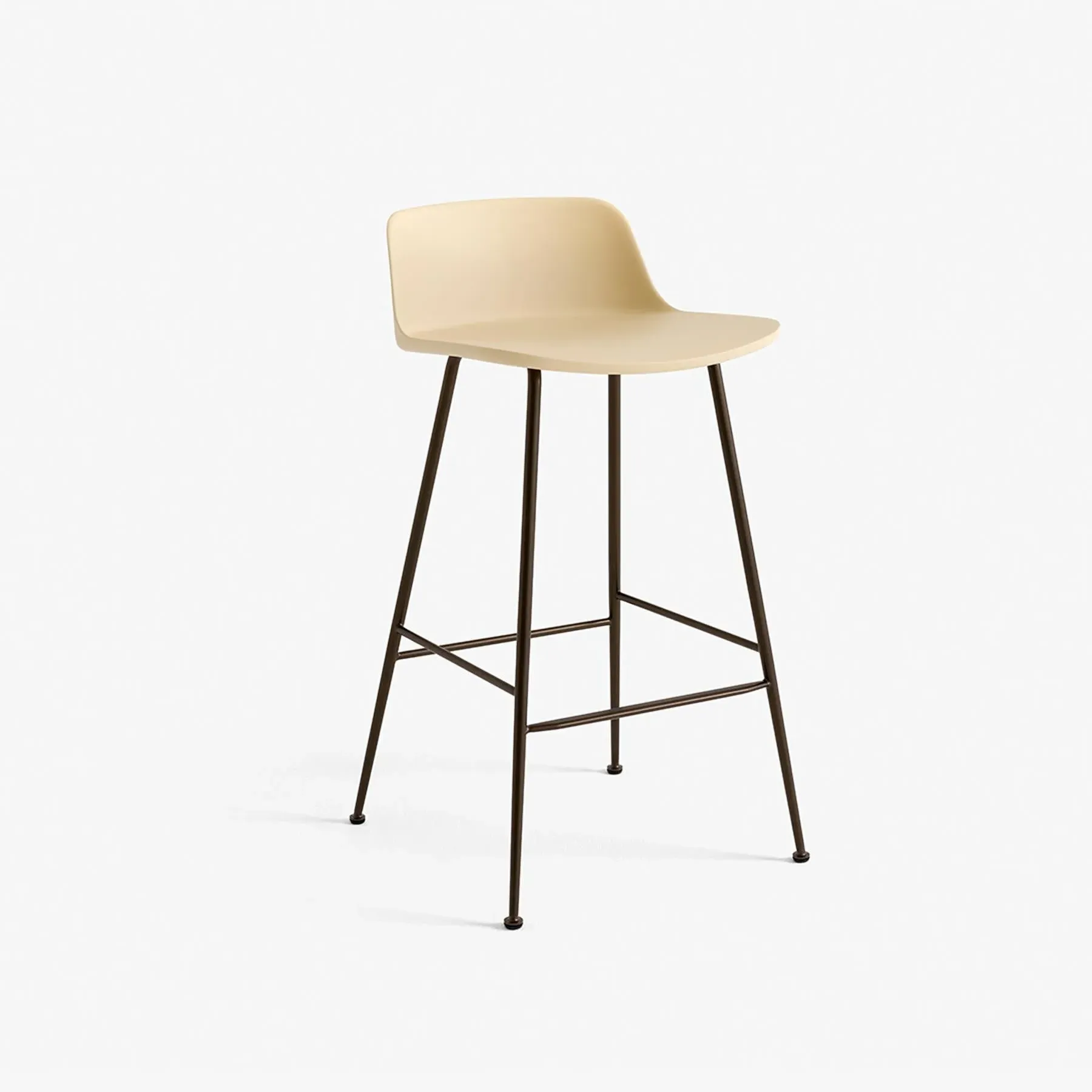 Bar Stool with Shell Seat - Beige, Recycled Plastic image