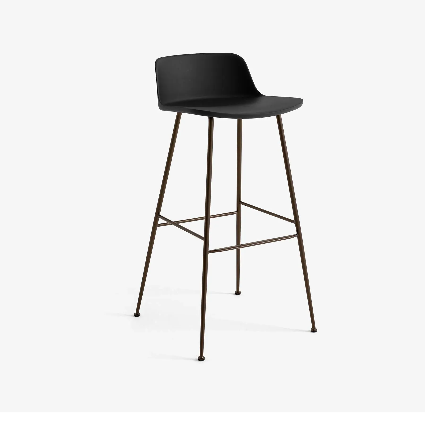 Bar Stool with Shell Seat - Black, Recycled Plastic