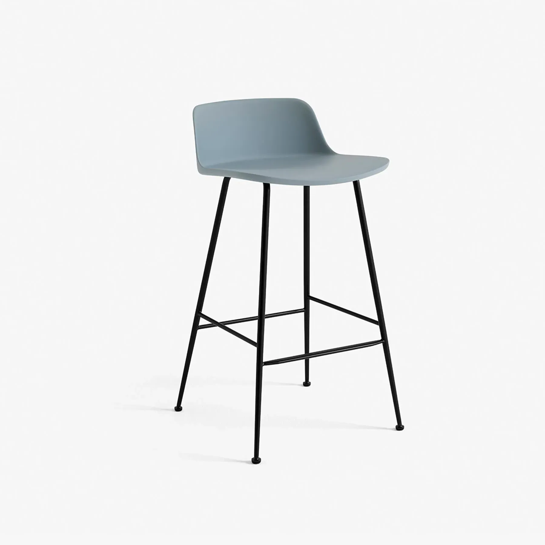 Bar Stool with Shell Seat - Blue, Recycled Plastic