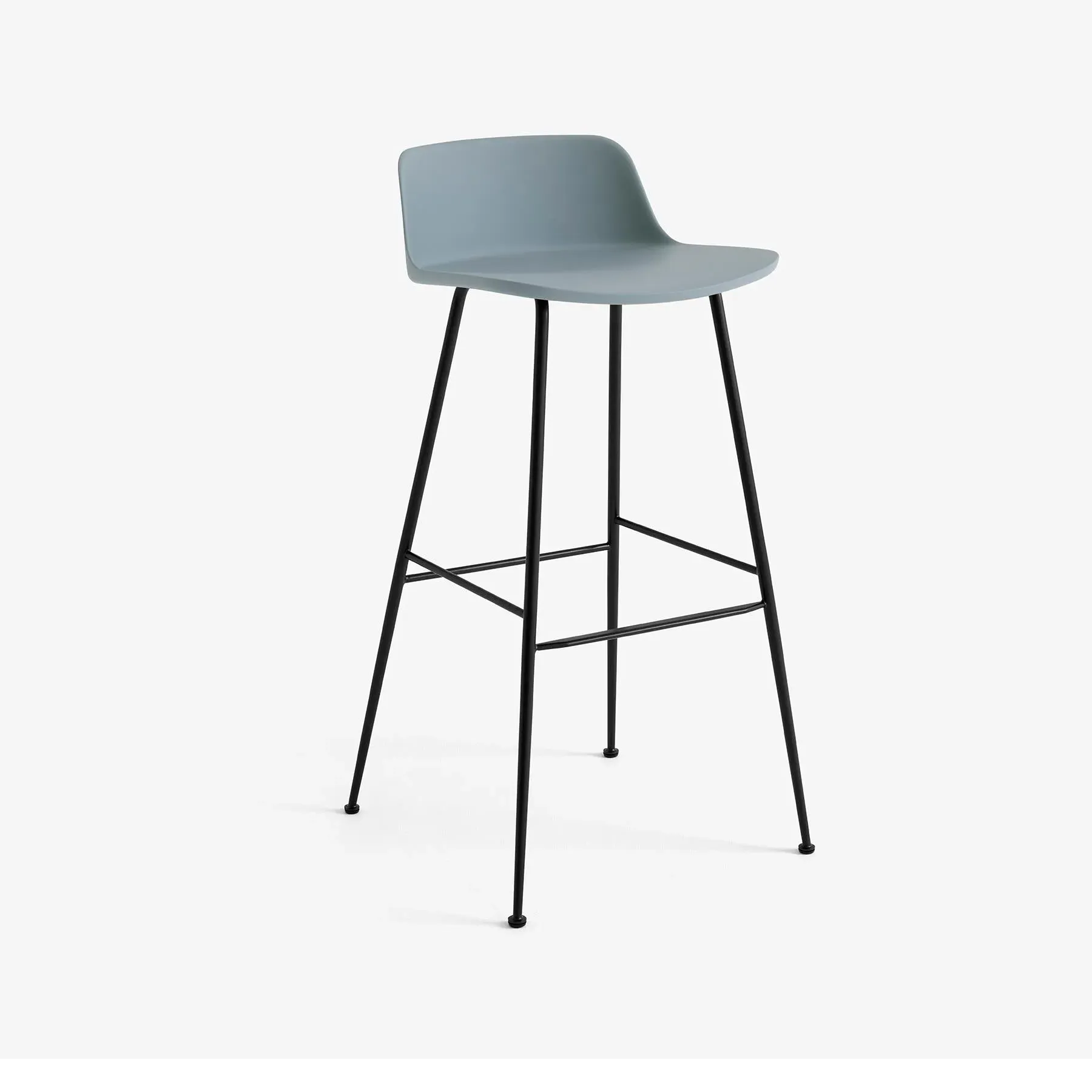 Bar Stool with Shell Seat - Blue, Recycled Plastic