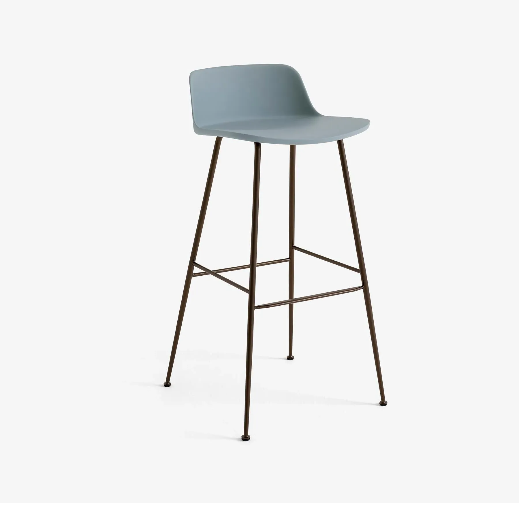 Bar Stool with Shell Seat - Blue, Recycled Plastic