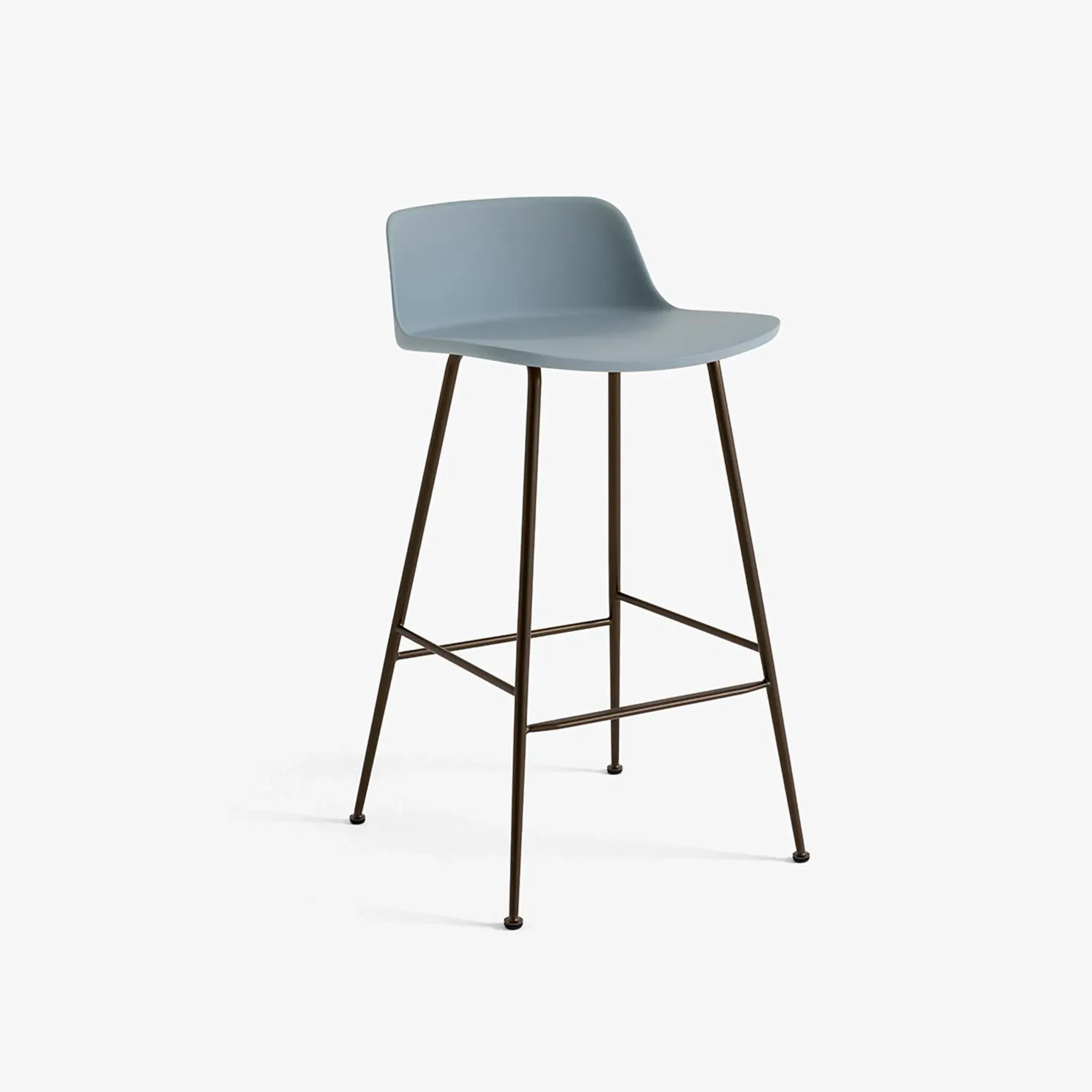 Bar Stool with Shell Seat - Blue, Recycled Plastic