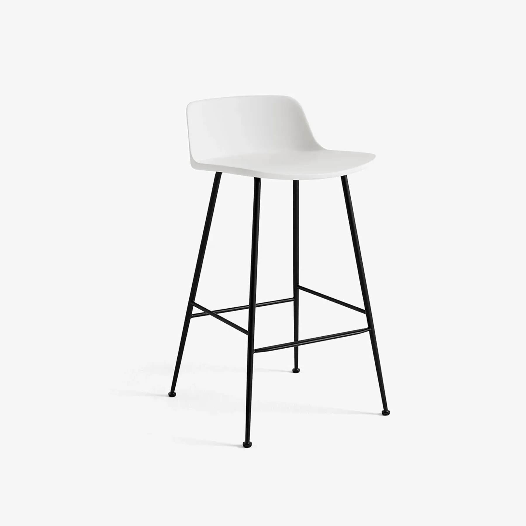 Bar Stool with Shell Seat - White, Recycled Plastic