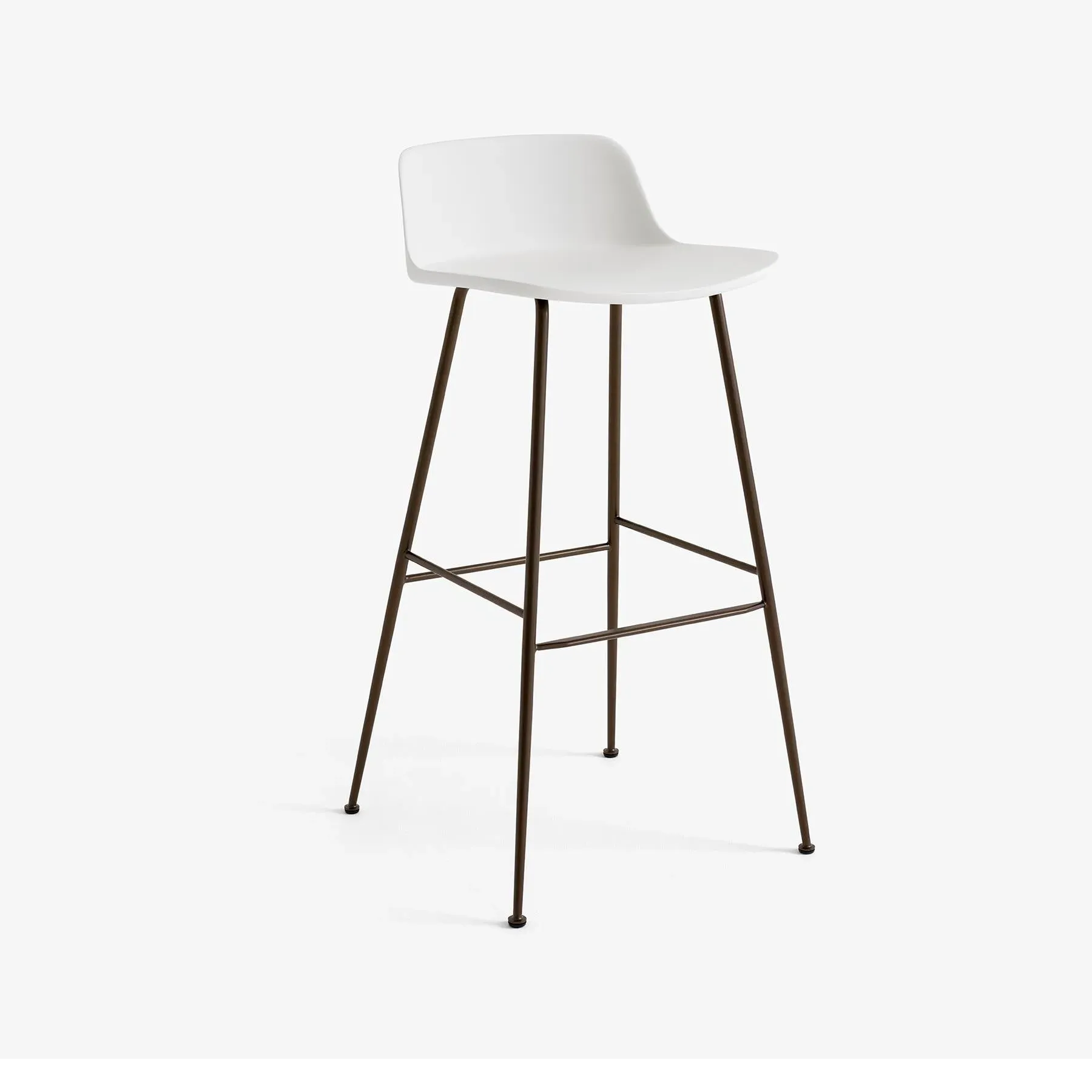 Bar Stool with Shell Seat - White, Recycled Plastic