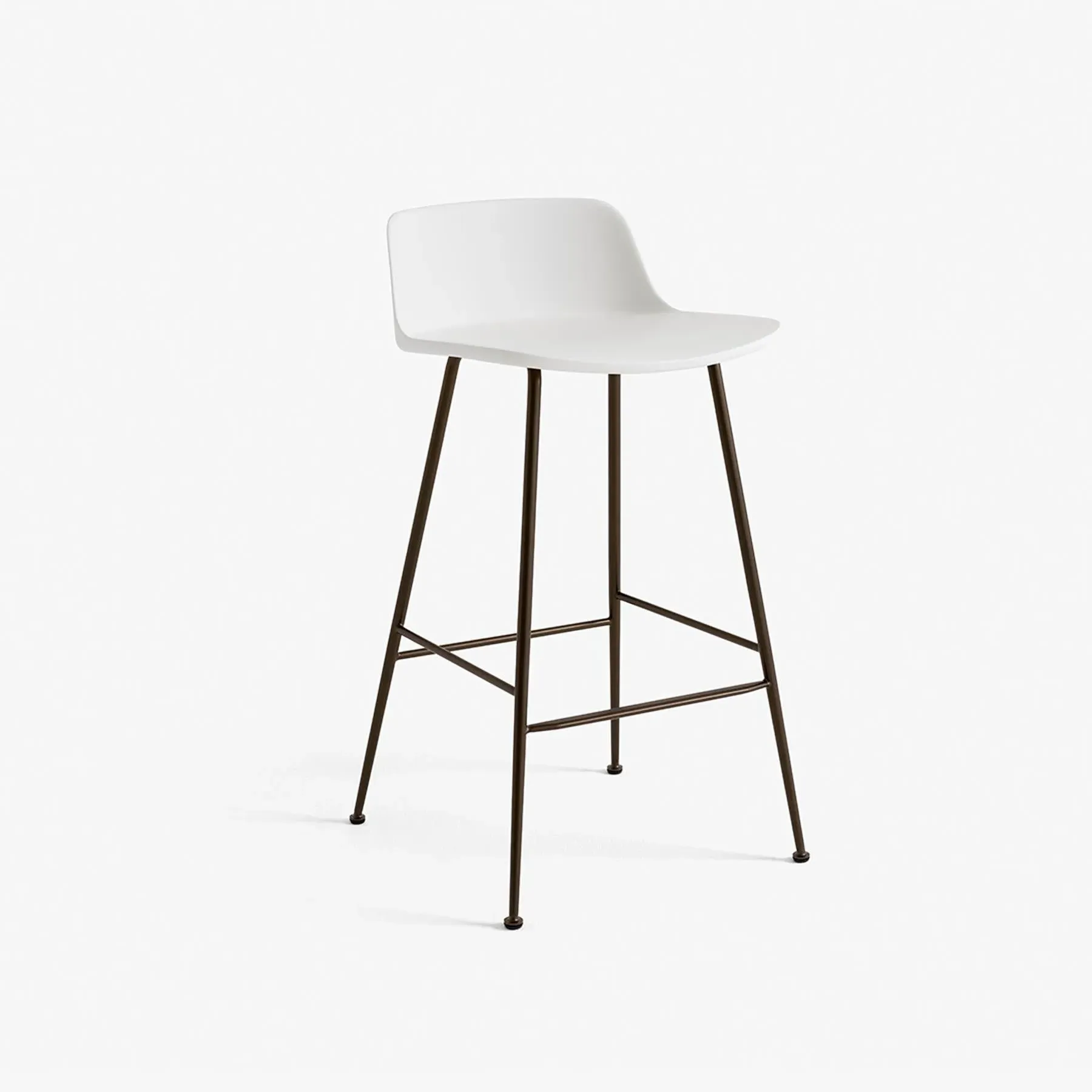 Bar Stool with Shell Seat - White, Recycled Plastic