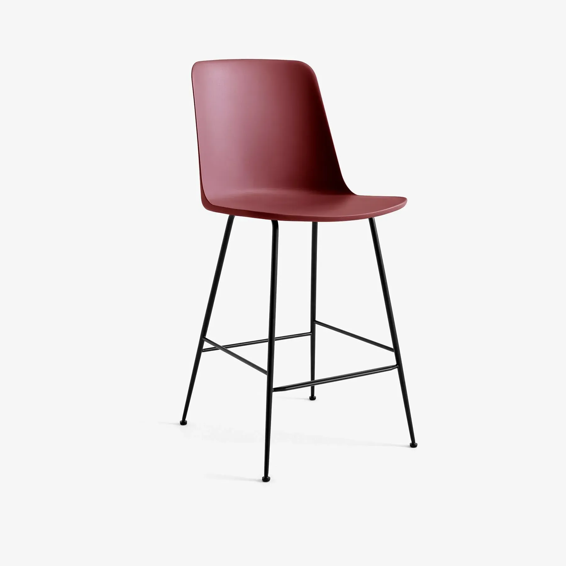 Bar Stool with Steel Legs - Beige, Plastic