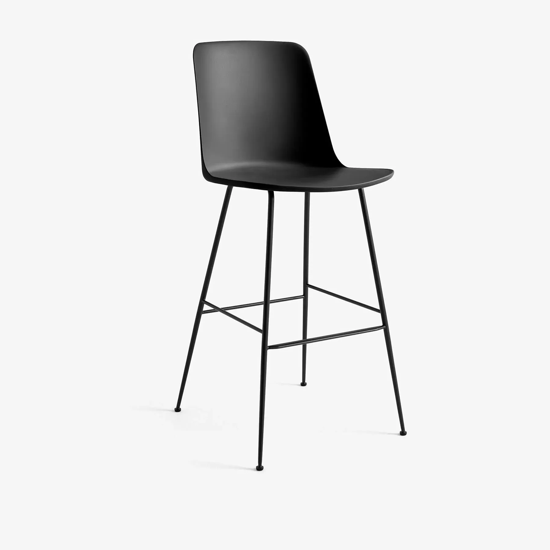 Bar Stool with Steel Legs - Blue, Plastic