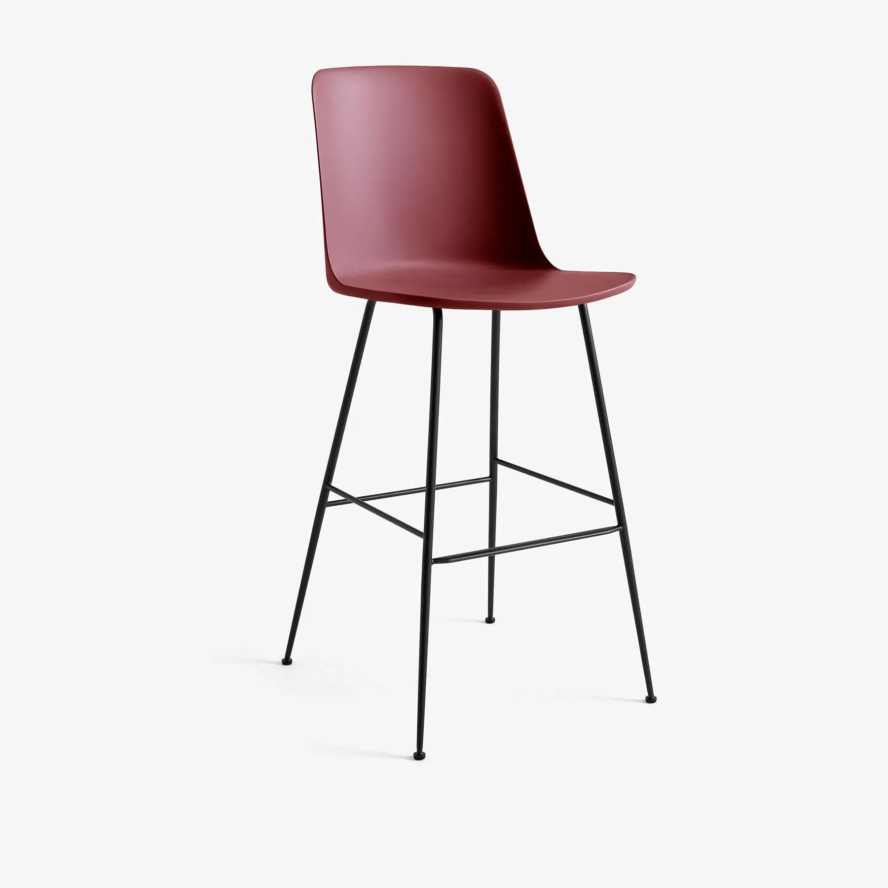 Bar Stool with Steel Legs - Brown, Plastic