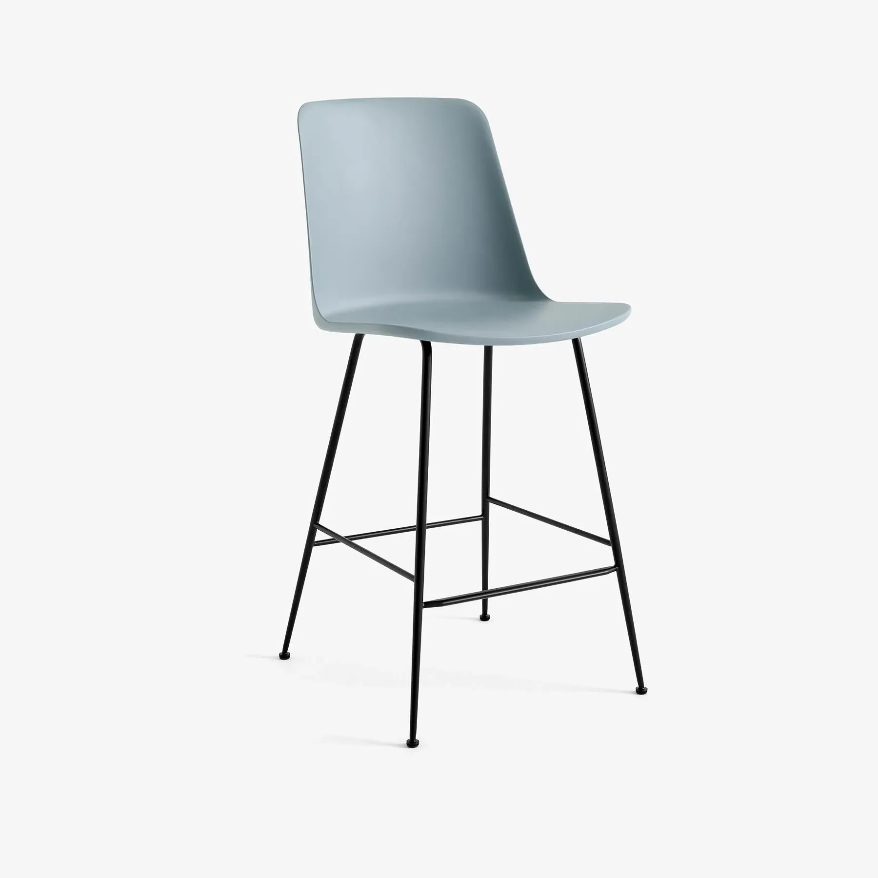 Bar Stool with Steel Legs - Stone, Plastic