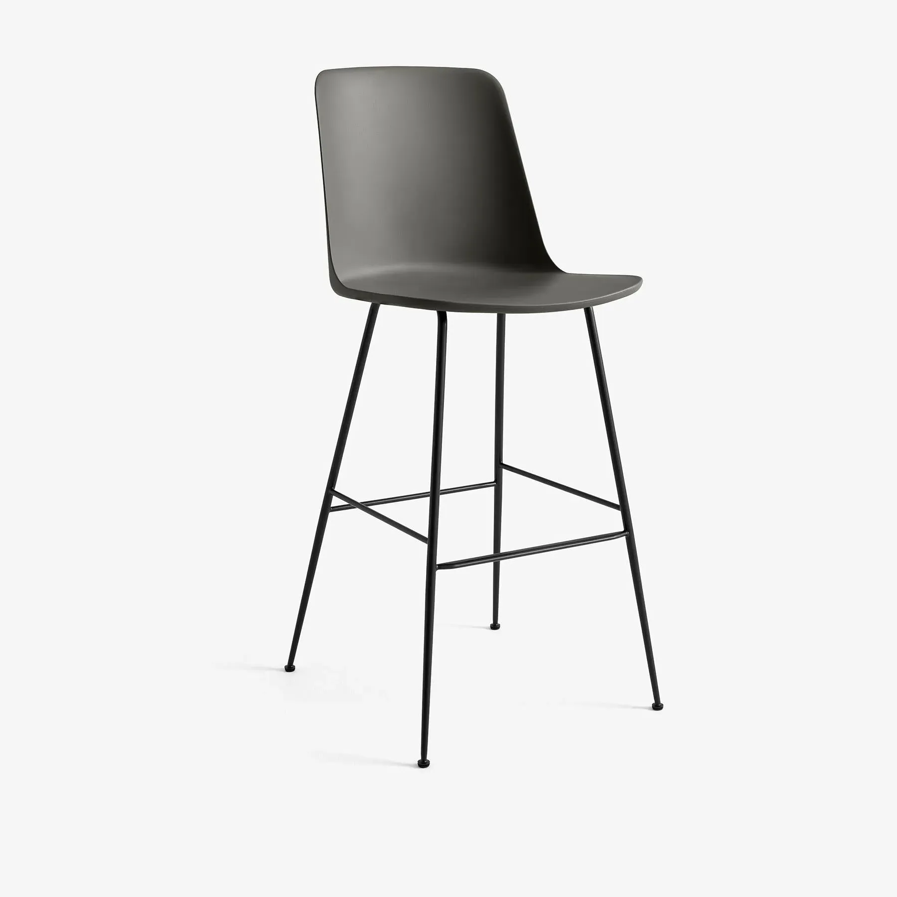 Bar Stool with Steel Legs - Stone, Plastic image