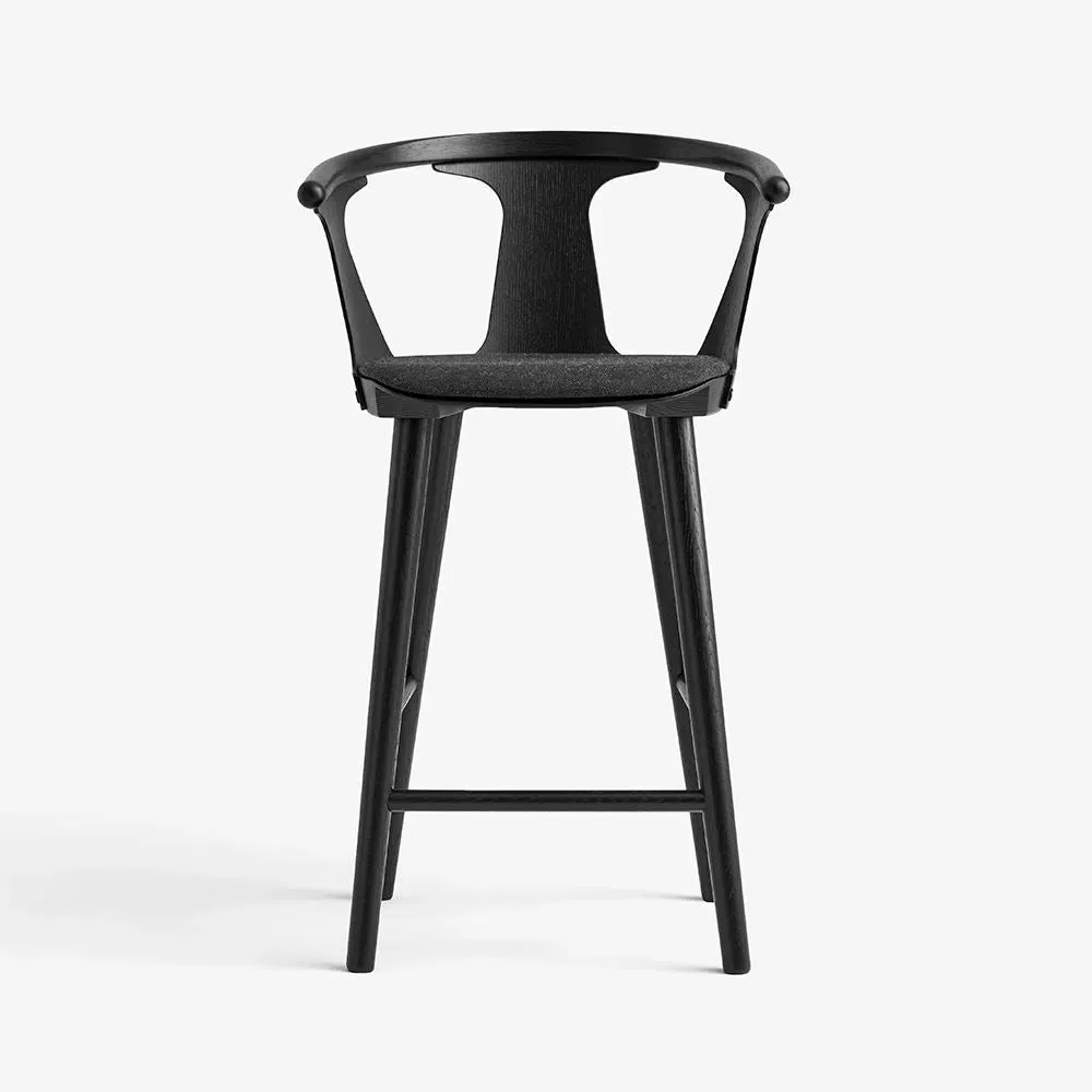 Bar Stool with Upholstered Seat - Oiled Oak