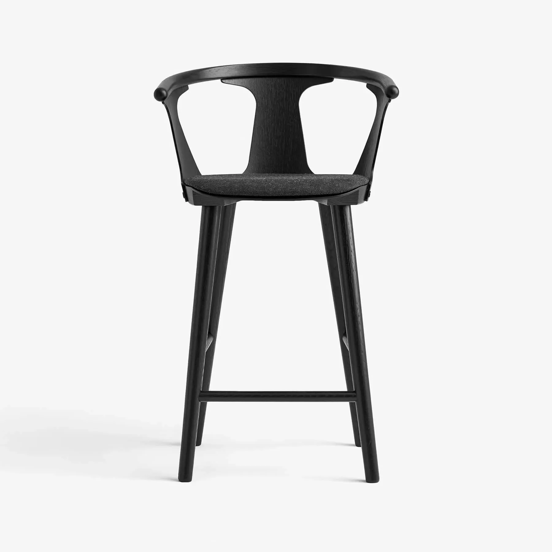 Bar Stool with Upholstered Seat - Oiled Oak