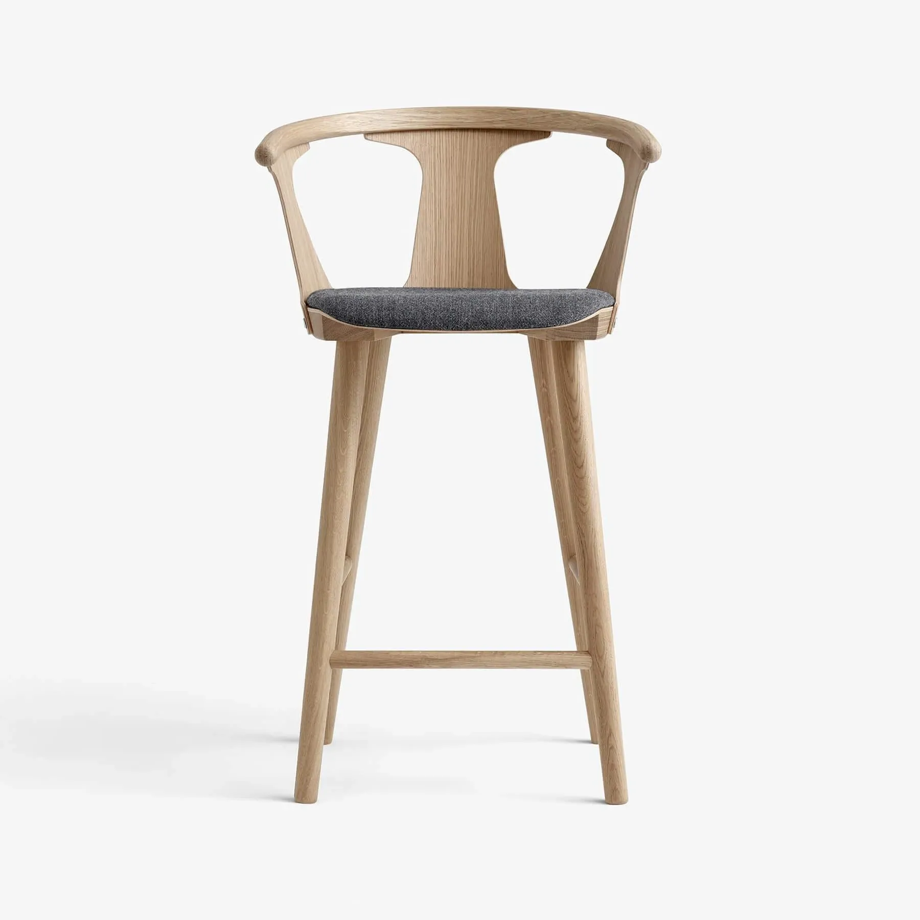 Bar Stool with Upholstered Seat - Oiled Oak
