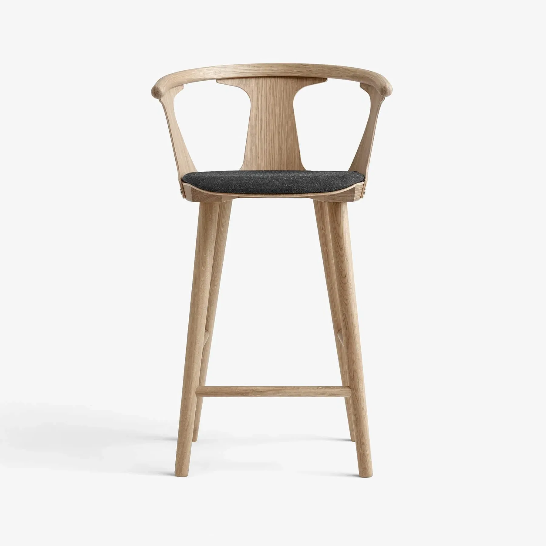 Bar Stool with Upholstered Seat - Oiled Oak