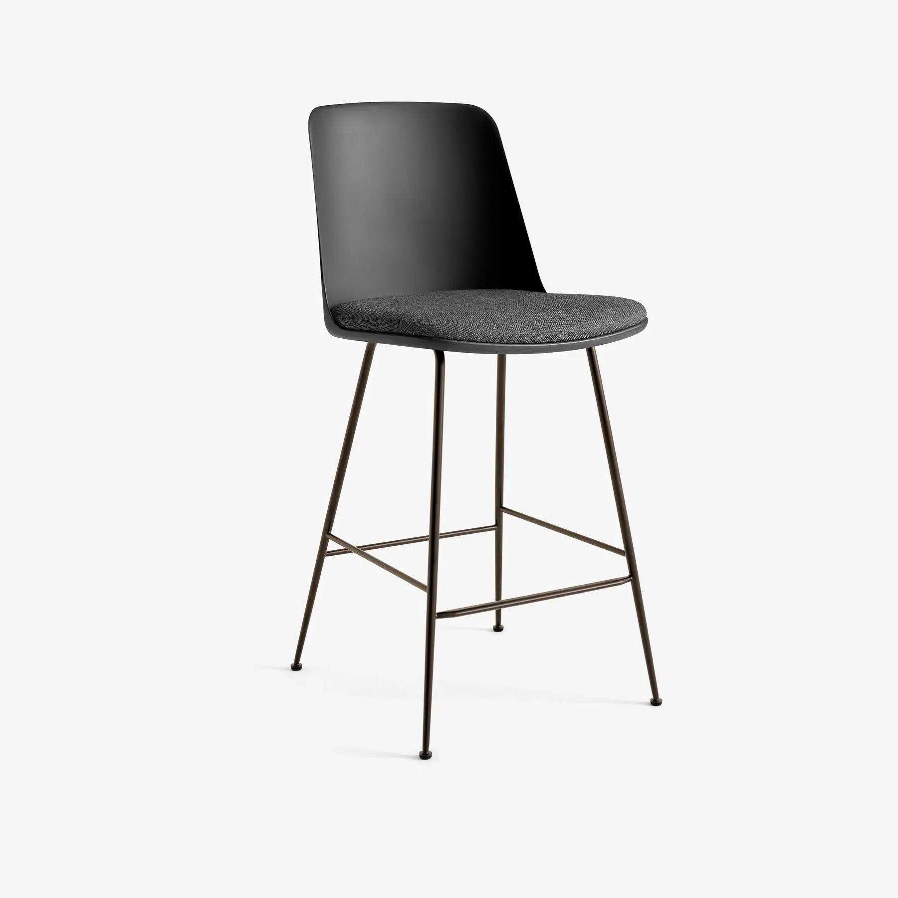 Bar Stool with Upholstery - Black