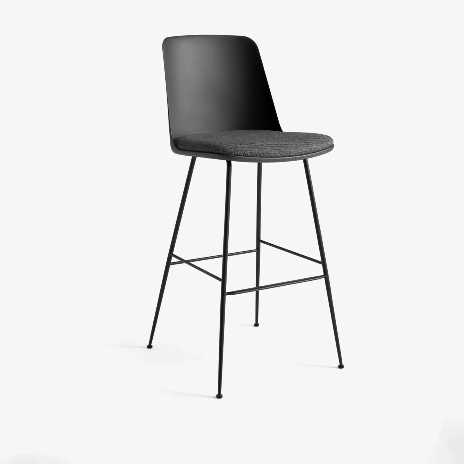 Bar Stool with Upholstery - Black image