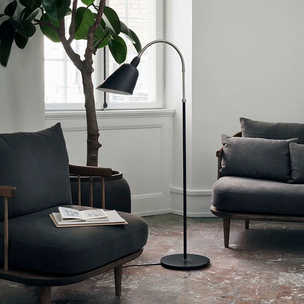 Bellevue Floor Lamp with Adjustable Stem - Brass, Metal