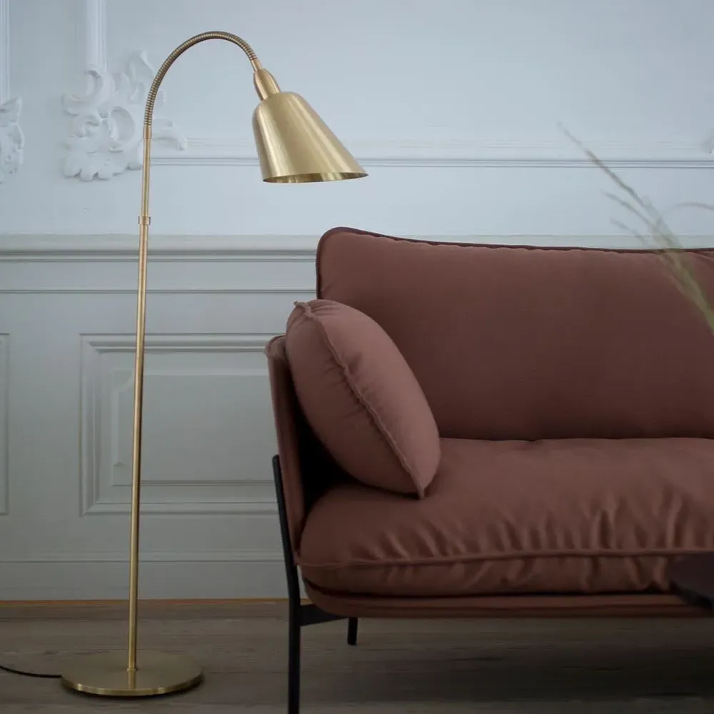 Bellevue Floor Lamp with Adjustable Stem - Brass, Metal