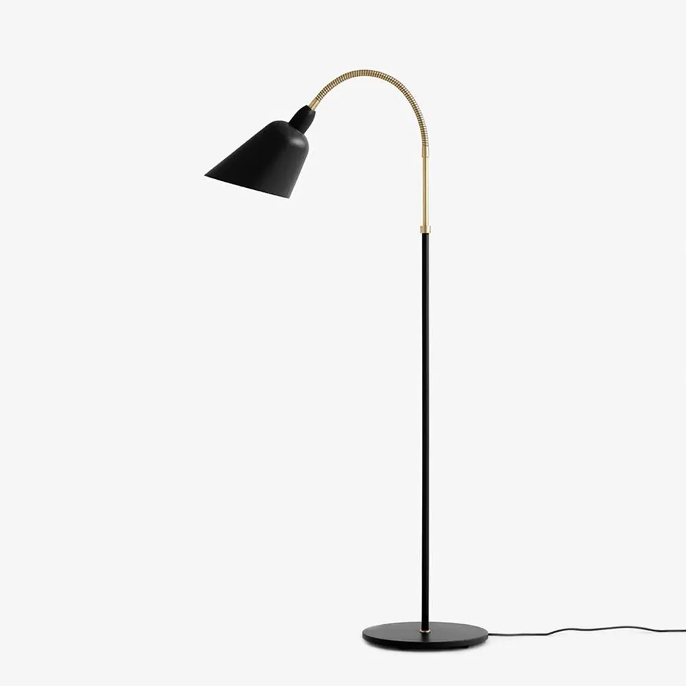 Bellevue Floor Lamp with Adjustable Stem - Brass, Metal