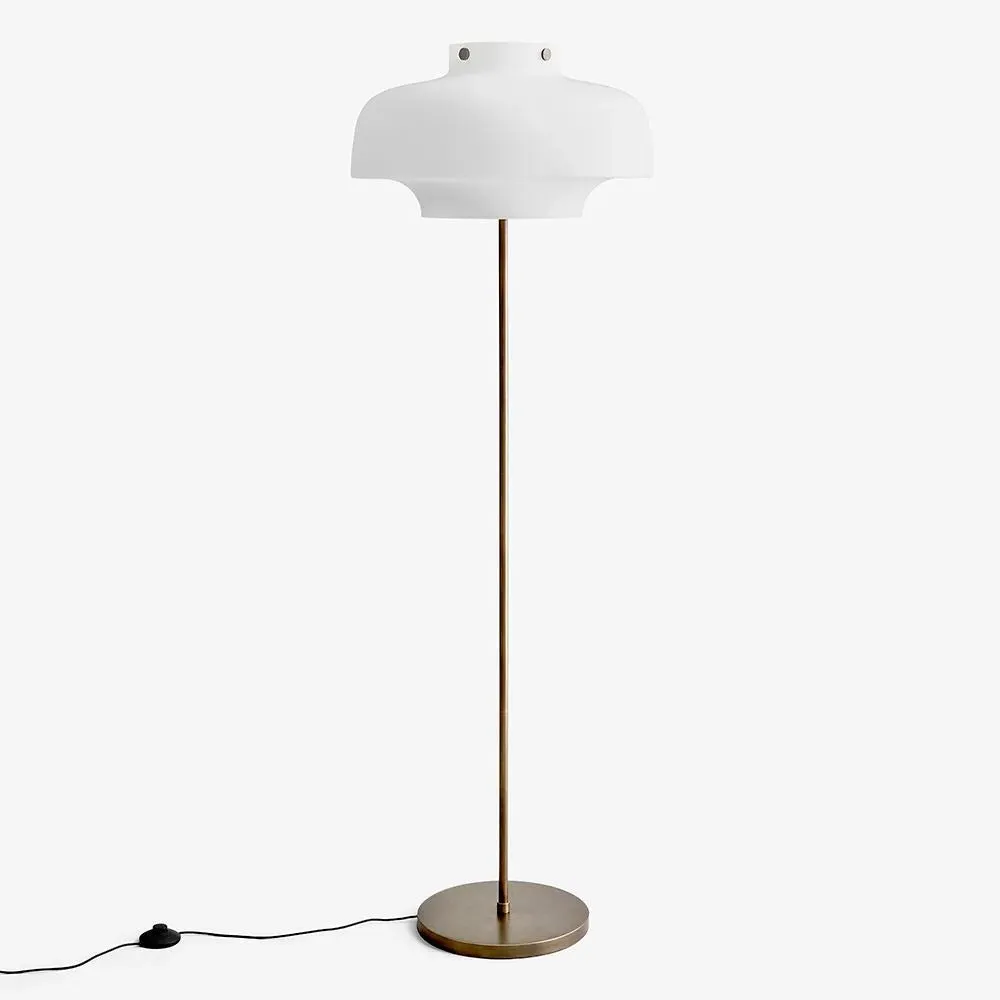 Copenhagen Floor Light with Opal Glass Shade