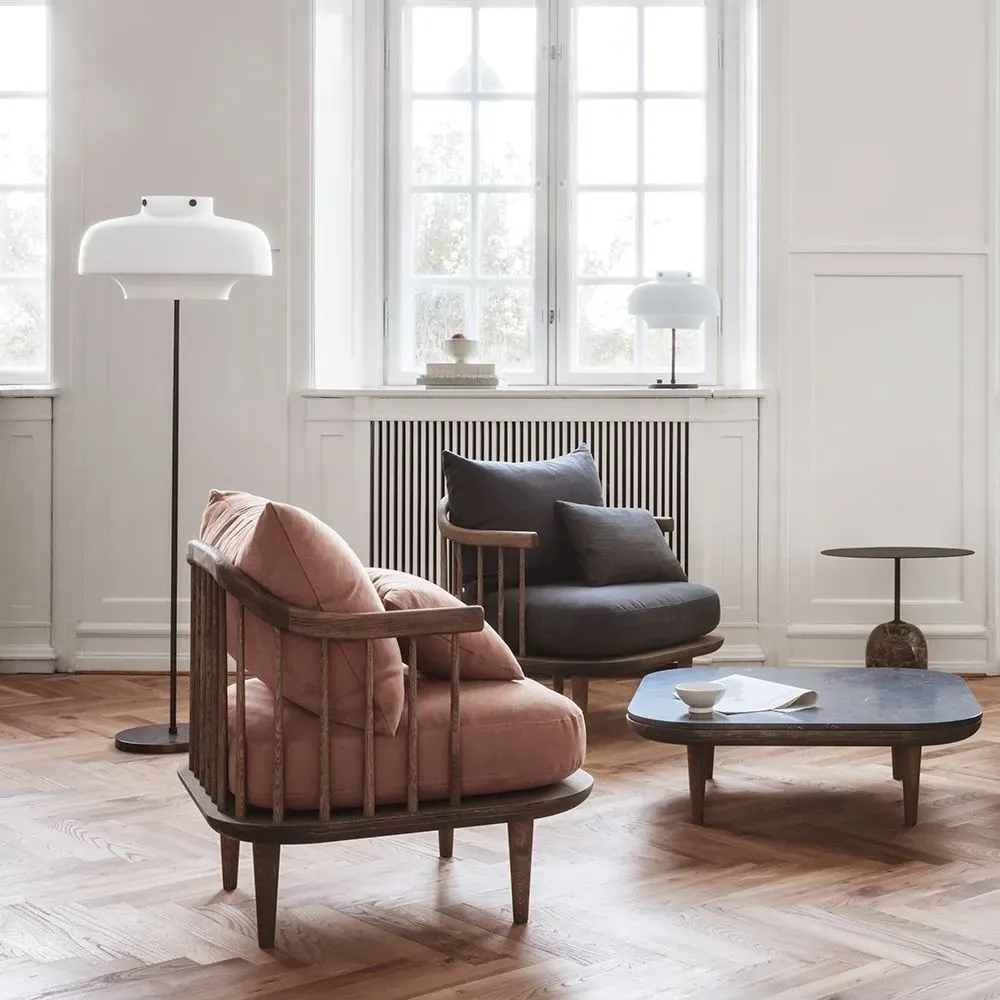 Copenhagen Floor Light with Opal Glass Shade