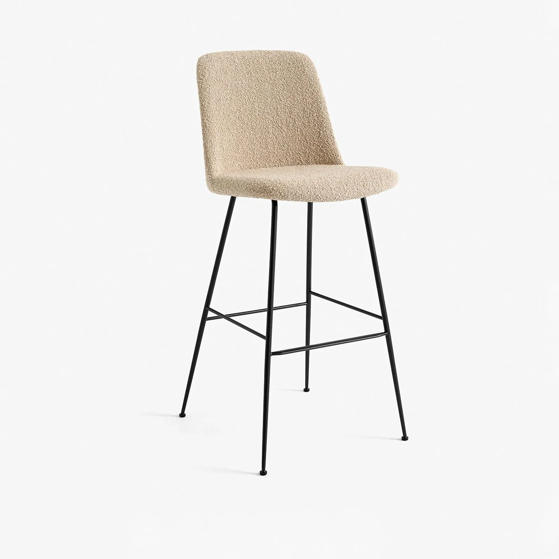 Counter Height Stool Upholstered - Black Steel
