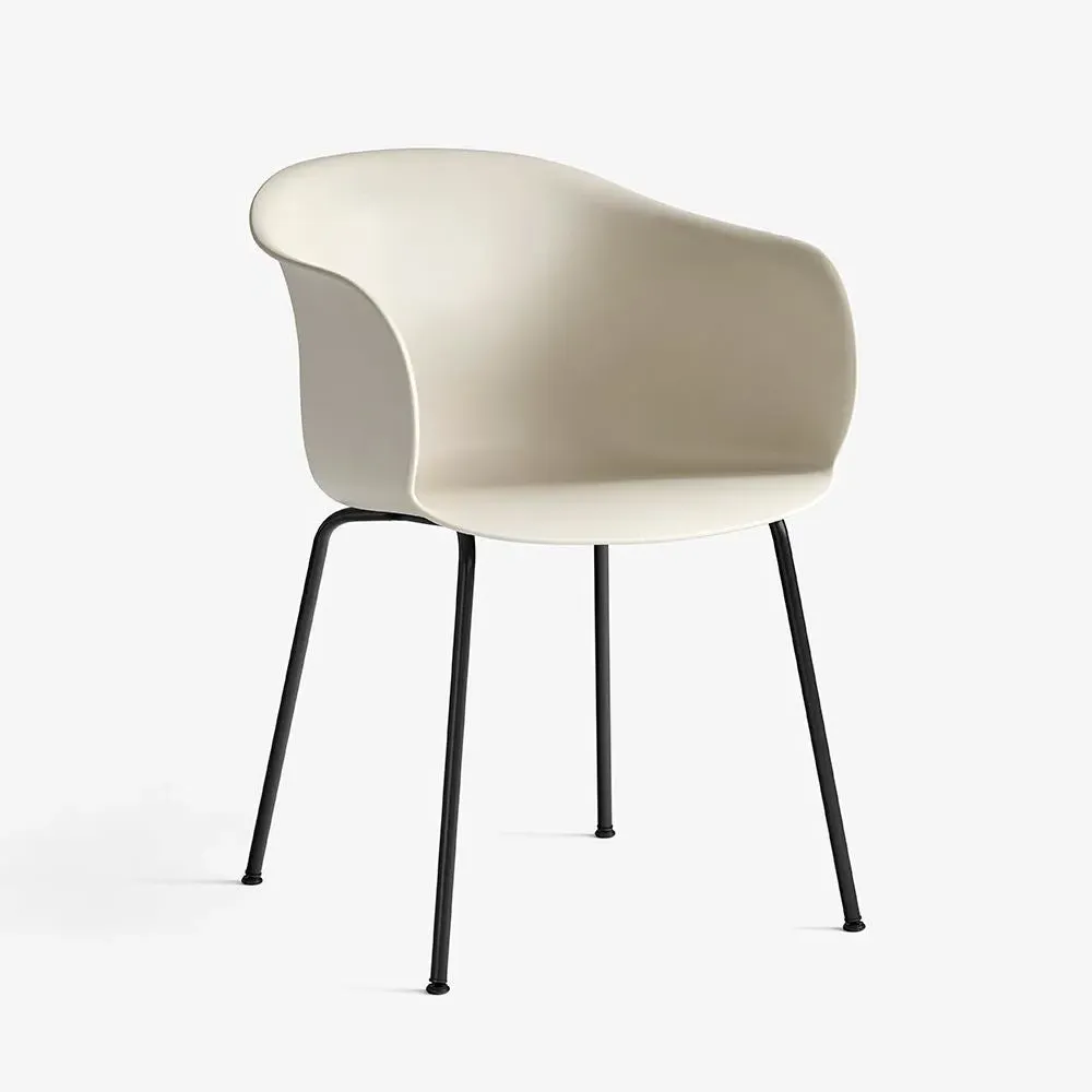 Dining Chair with Metal Legs - Beige, Polypropylene image