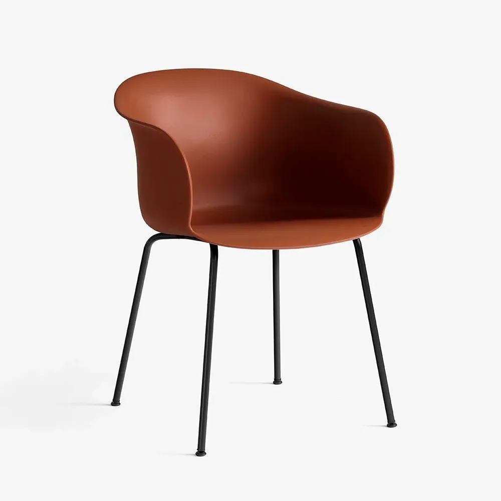 Dining Chair with Metal Legs - Brown, Polypropylene
