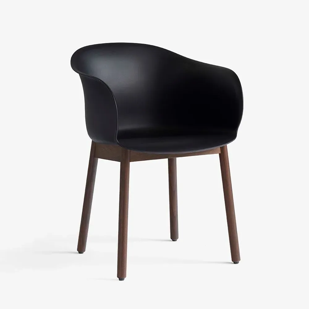 Dining Chair with Wooden Legs - Black